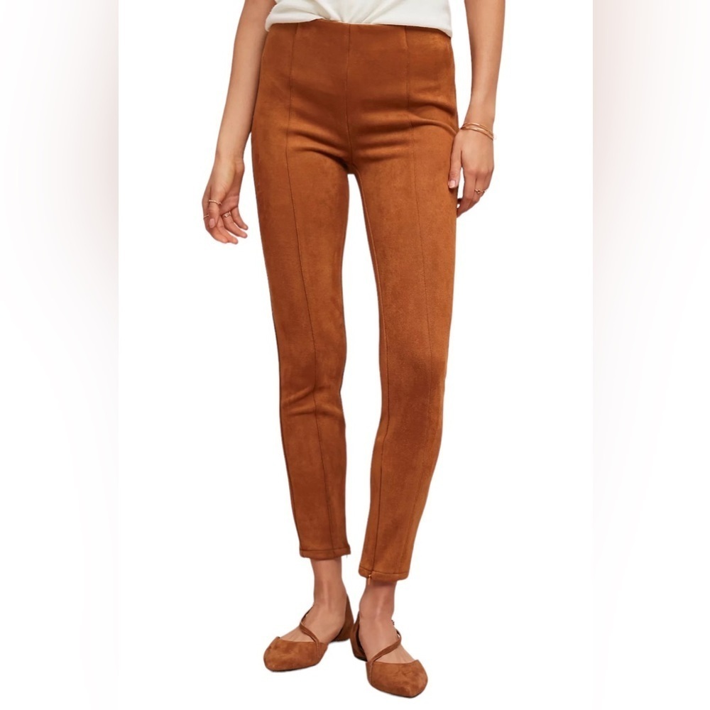 By Anthropologie Faux Suede Leggings With Ankle Zips Size 31